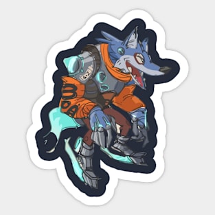 Fighting Mouse Illustration Sticker